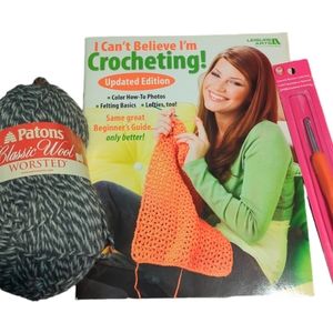 🆕 Crocheting Set / Beginner's Guide, Hook & Yarn